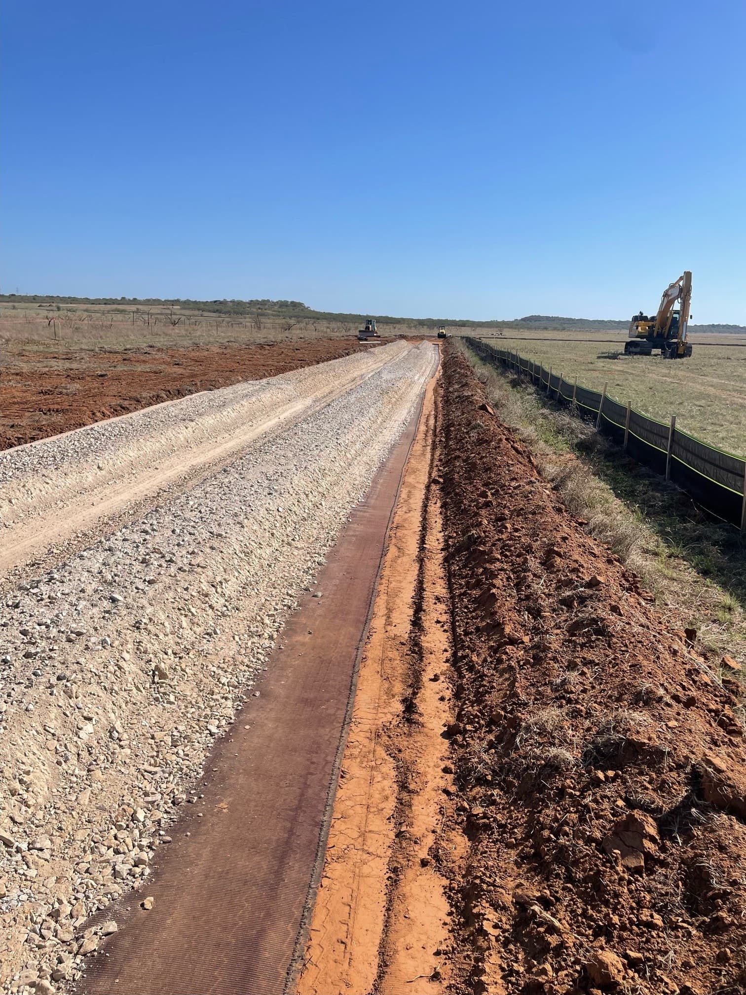 Solar farm access roads stabilized with MIRAFI RS380i