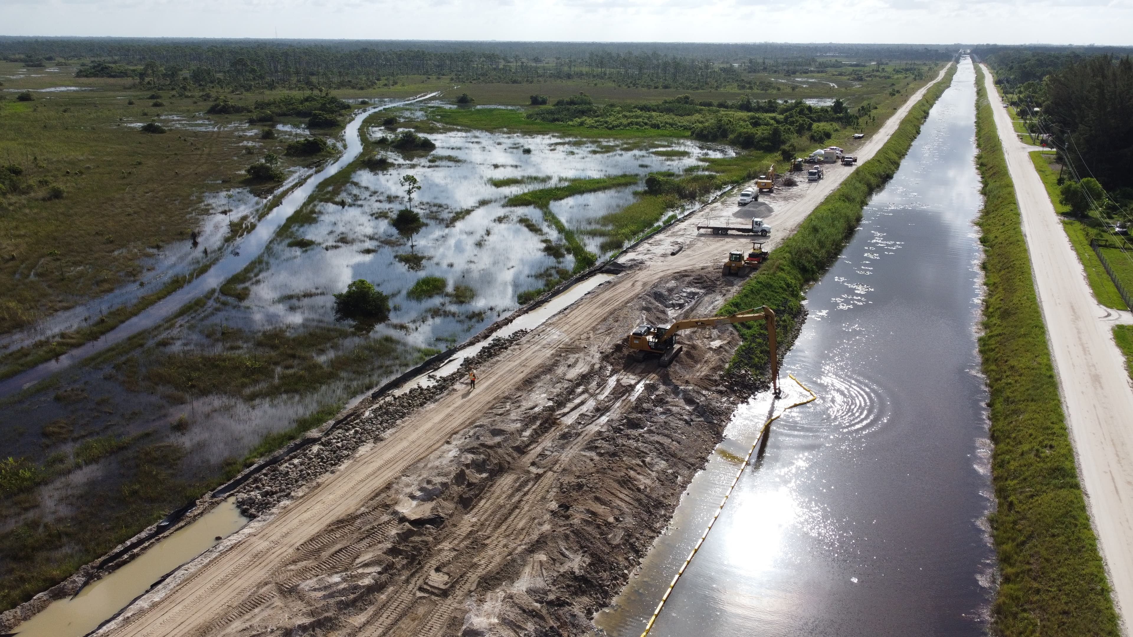 Increased flood mitigation was needed for the levee that prevents runoff from the J.W. Corbett Wildlife Management Area from flooding the Indian Trail Improvement District.